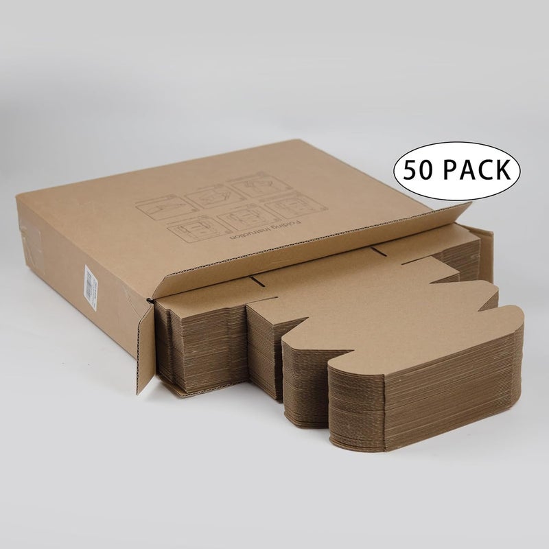 SUNLPH 50 Pack 6.5x3.2x2.2 Inches Small Shipping Boxes, Brown Corrugated Cardboard Boxes, Moving Mailing Packing Box - Image 5
